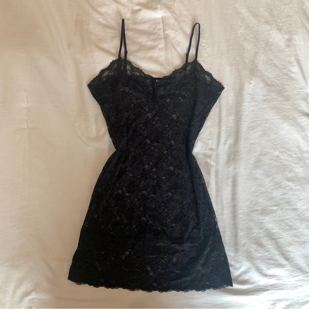Black Lace Slip Dress